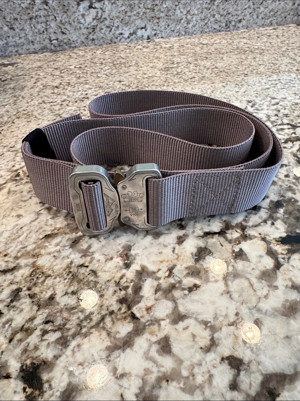 Tactical Gray Webbing Belt with Metal Quick-Release Buckle